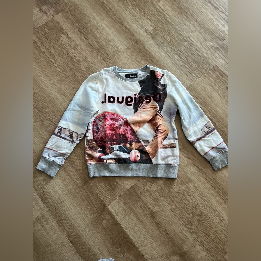 Desigual Kids' Gray and White Sweatshirt